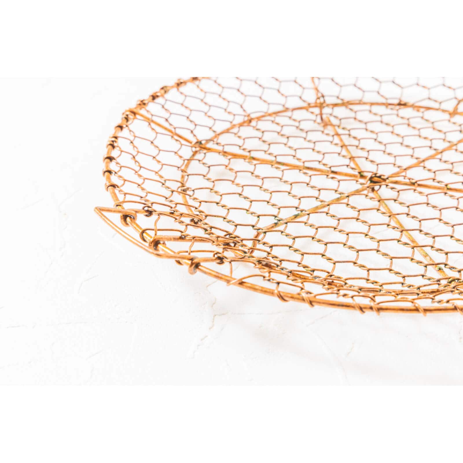 金網つじ　手編み丸盛り網 　銅